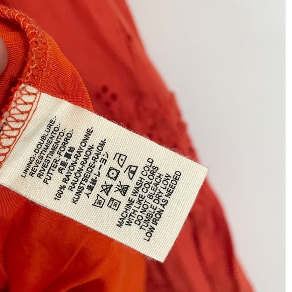 Free People Esperanza Orange Eyelet Mini Dress Size Small - Picture 7 of 15